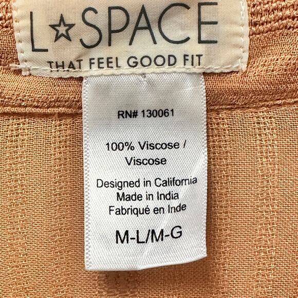 L*Space Revolve Anita Resort Wear Coastal Beachy Cover Up in Toasted Orange Tan - Picture 8 of 11